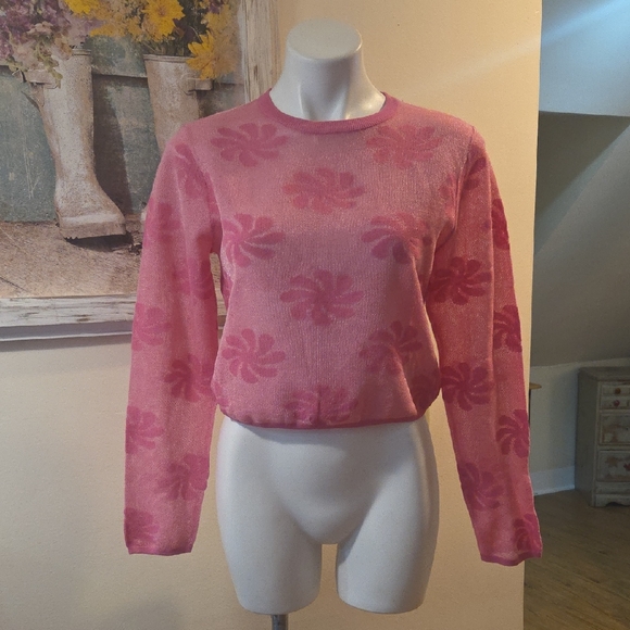 Zara Tops - NWT- Zara Pink Floral Sweatshirt